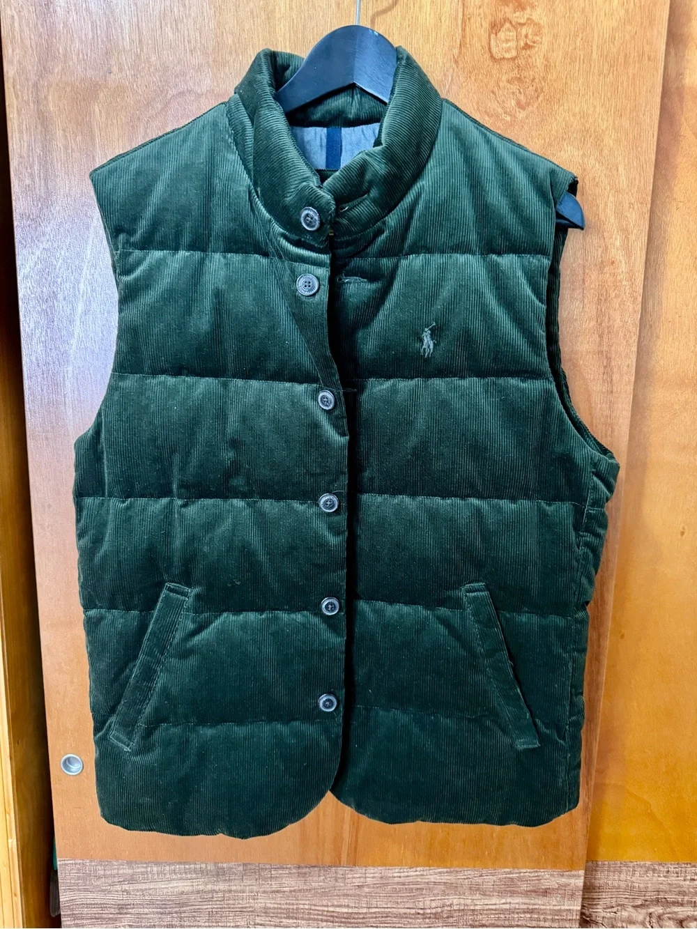 Polo by Ralph Lauren Duck Down Green Wynton Corduroy Quilted Vest